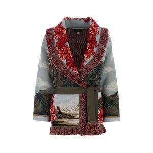 ALANUI Intarsia Knit Cardigan with Landscape and Floral Motifs Women PRINTED